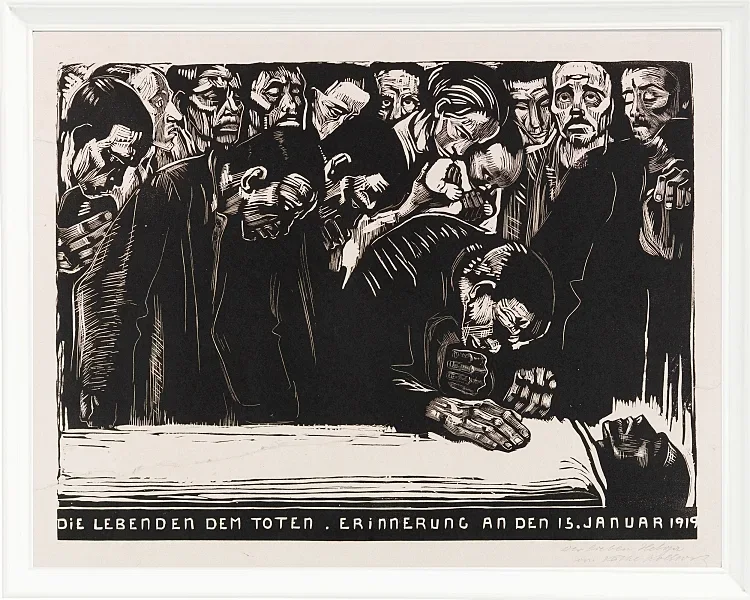 Käthe Kollwitz – Gedenkblatt für Karl Liebknecht 1919 | Giclée Kunstdruck gerahmt