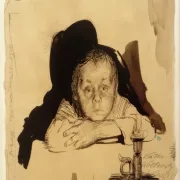 Käthe Kollwitz | Hans Kollwitz med et lys – 1895 | Indrammet kunsttryk | Realisme