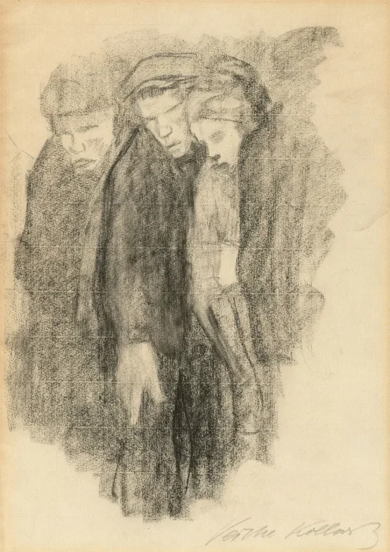 Käthe Kollwitz | Martskirkegård - 1913 | Indrammet kunsttryk | Realisme