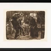 Käthe Kollwitz – Hamburger Kneipe 1901 | Giclée Kunstdruck gerahmt