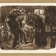 Käthe Kollwitz – Hamburger Kneipe 1901 | Giclée Kunstdruck gerahmt