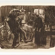Käthe Kollwitz – Hamburger Kneipe 1901 | Giclée Kunstdruck gerahmt