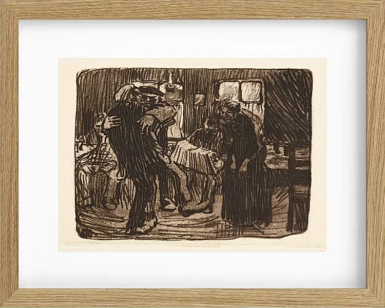 Käthe Kollwitz – Hamburger Kneipe 1901 | Giclée Kunstdruck gerahmt