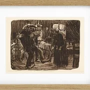 Käthe Kollwitz – Hamburger Kneipe 1901 | Giclée Kunstdruck gerahmt