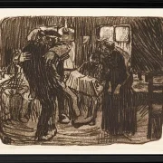 Käthe Kollwitz – Hamburger Kneipe 1901 | Giclée Kunstdruck gerahmt