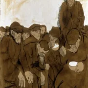 Käthe Kollwitz | I varmestuerne – 1908 | Indrammet kunsttryk | Realisme