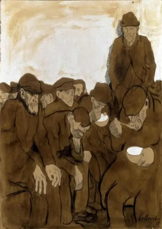 Käthe Kollwitz | I varmestuerne – 1908 | Indrammet kunsttryk | Realisme
