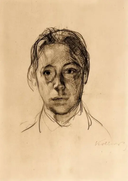 Käthe Kollwitz | Selvportræt som ung – 1892 | Indrammet kunsttryk | Realisme