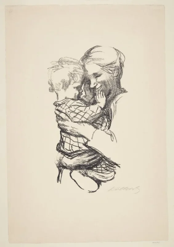 Käthe Kollwitz | Mor med barn i armene – 1916 | Indrammet kunsttryk | Realisme