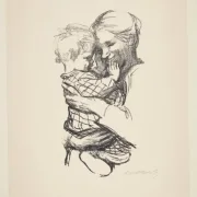 Käthe Kollwitz | Mor med barn i armene – 1916 | Indrammet kunsttryk | Realisme