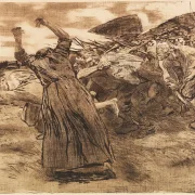 Käthe Kollwitz – Losbruch 1903 | Giclée Kunstdruck gerahmt