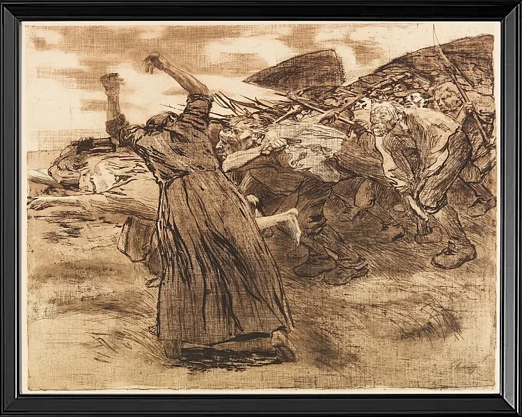 Käthe Kollwitz – Losbruch 1903 | Giclée Kunstdruck gerahmt