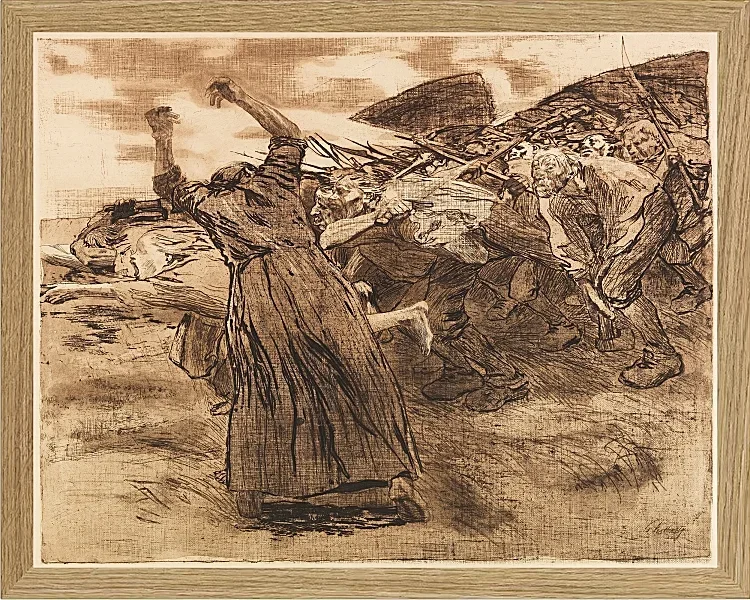 Käthe Kollwitz – Losbruch 1903 | Giclée Kunstdruck gerahmt