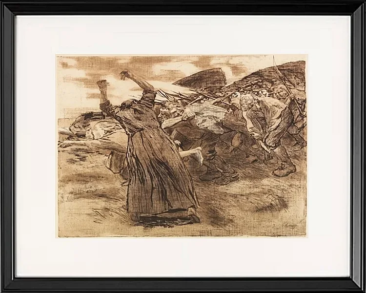 Käthe Kollwitz – Losbruch 1903 | Giclée Kunstdruck gerahmt