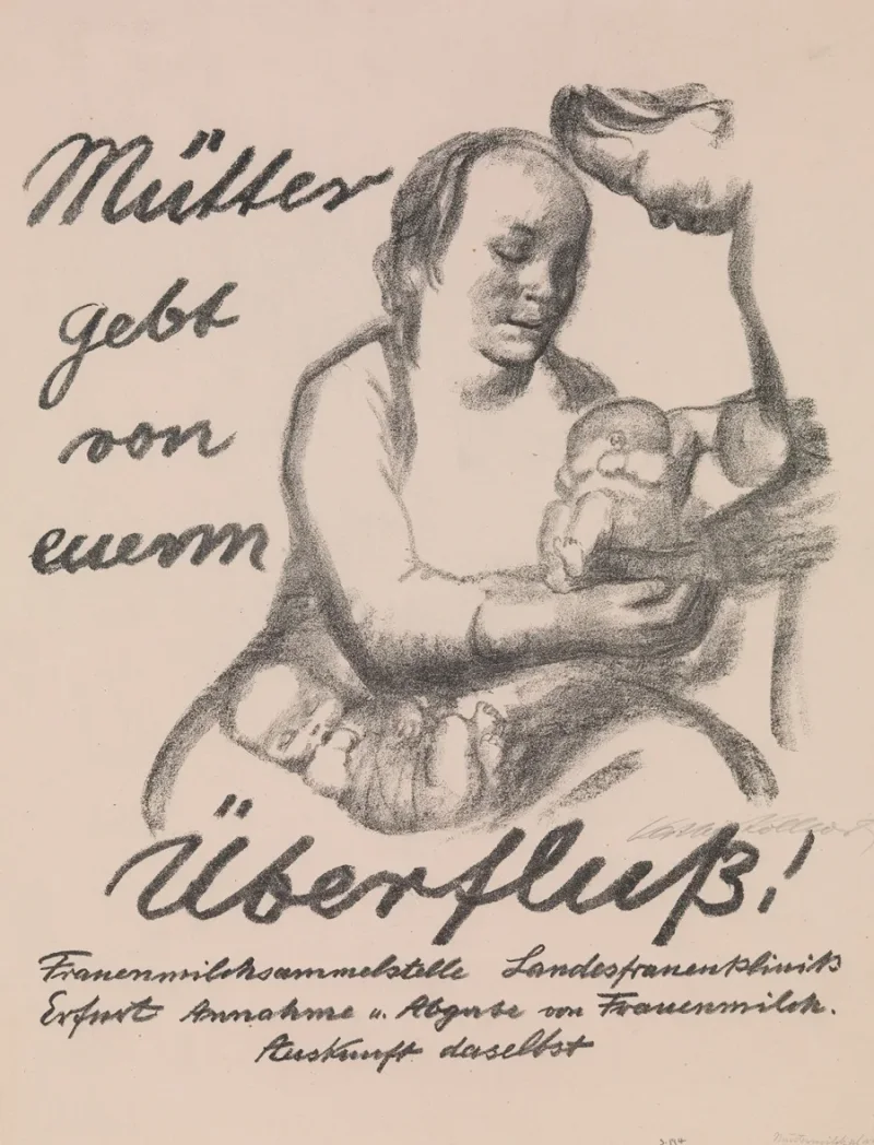 Käthe Kollwitz – Mütter gebt von eurem Überfluss 1926 | Giclée Kunstdruck gerahmt