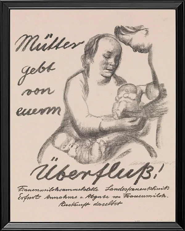 Käthe Kollwitz – Mütter gebt von eurem Überfluss 1926 | Giclée Kunstdruck gerahmt