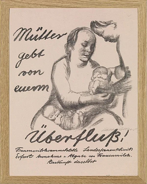 Käthe Kollwitz – Mütter gebt von eurem Überfluss 1926 | Giclée Kunstdruck gerahmt