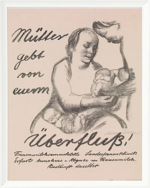 Käthe Kollwitz – Mütter gebt von eurem Überfluss 1926 | Giclée Kunstdruck gerahmt