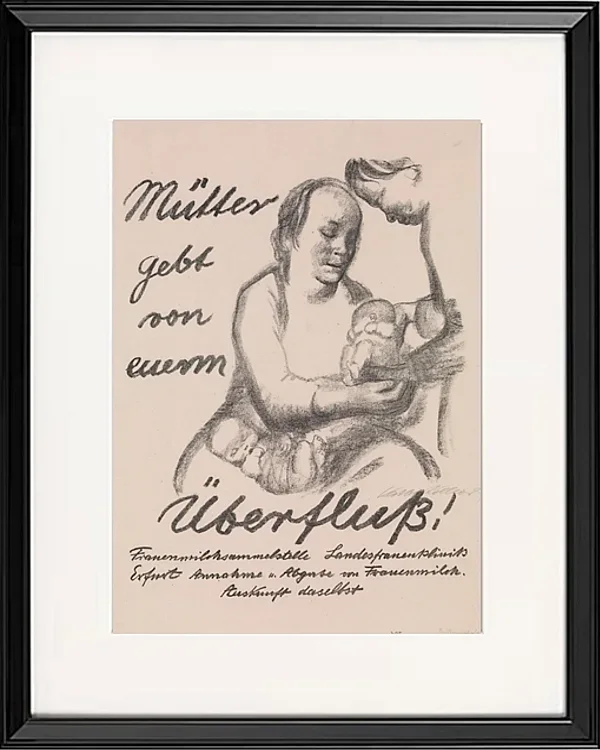 Käthe Kollwitz – Mütter gebt von eurem Überfluss 1926 | Giclée Kunstdruck gerahmt