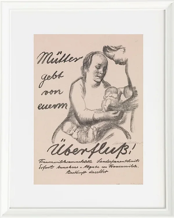 Käthe Kollwitz – Mütter gebt von eurem Überfluss 1926 | Giclée Kunstdruck gerahmt