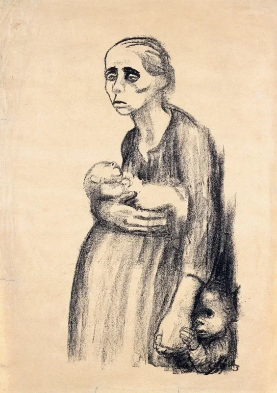 Käthe Kollwitz | Plakat mod paragraf 218 - 1924 | Indrammet kunsttryk | Realisme