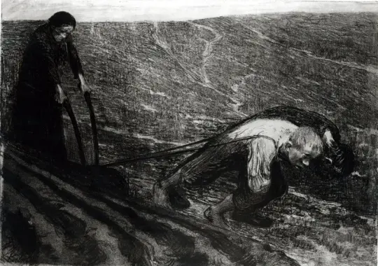 Käthe Kollwitz | Pflüger und Frau - 1902 | Gerahmter Kunstdruck | Realismus