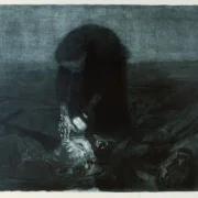 Käthe Kollwitz | Slagmark - 1907 | Indrammet kunsttryk | Realisme