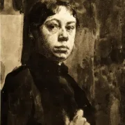 Käthe Kollwitz | Selvportræt - 1889 | Indrammet kunsttryk | Realisme