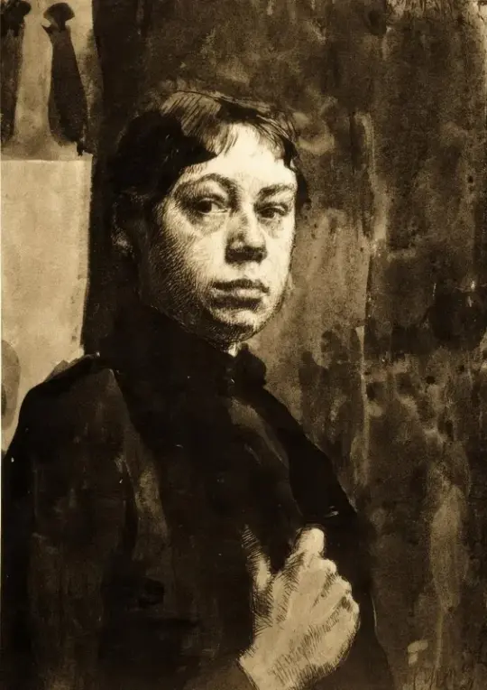 Käthe Kollwitz | Selvportræt - 1889 | Indrammet kunsttryk | Realisme