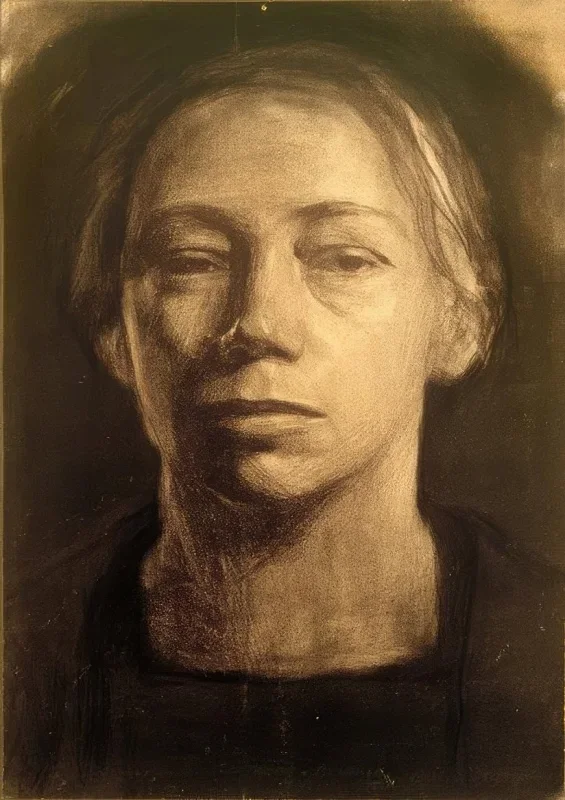 Käthe Kollwitz | Selvportræt - 1904 | Indrammet kunsttryk | Realisme