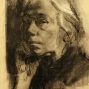 Käthe Kollwitz | Selvportræt i trekvartprofil – 1908 | Indrammet kunsttryk | Realisme