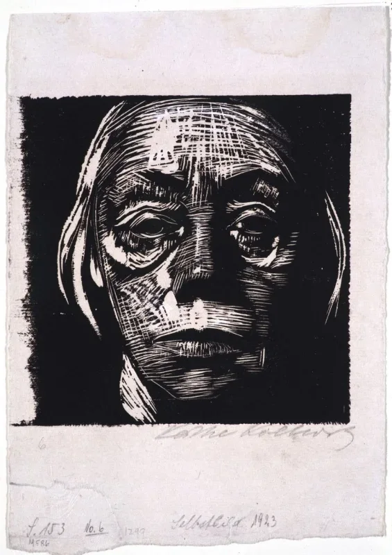 Käthe Kollwitz | Selvportræt - 1923 | Indrammet kunsttryk | Realisme