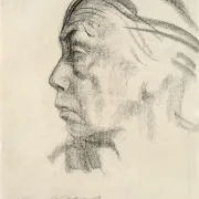 Käthe Kollwitz | Selvportræt i profil til venstre - 1923 | Indrammet kunsttryk | Realisme