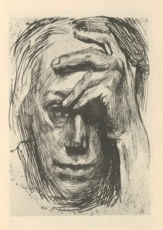 Käthe Kollwitz | Selvportræt 2 - 1925 | Indrammet kunsttryk | Realisme