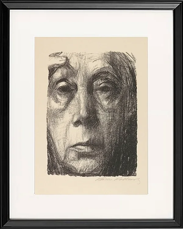 Käthe Kollwitz – Selbstbildnis 1934 | Giclée Kunstdruck gerahmt