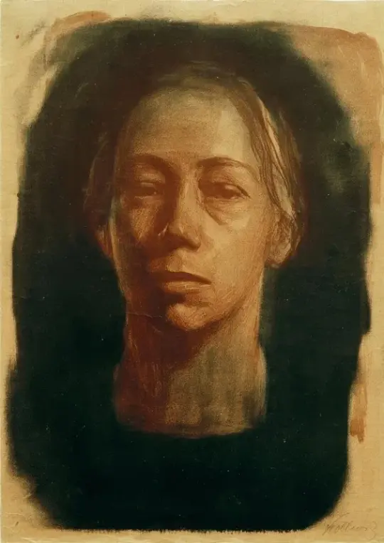 Käthe Kollwitz | Selvportræt - 1904 | Indrammet kunsttryk | Realisme