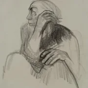 Käthe Kollwitz | Selbstporträt nach links - 1924 | Gerahmter Kunstdruck | Realismus