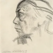 Käthe Kollwitz – Selbstbildnis im Profil nach links 1923 | Giclée Kunstdruck gerahmt