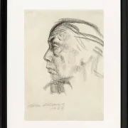 Käthe Kollwitz – Selbstbildnis im Profil nach links 1923 | Giclée Kunstdruck gerahmt