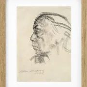 Käthe Kollwitz – Selbstbildnis im Profil nach links 1923 | Giclée Kunstdruck gerahmt