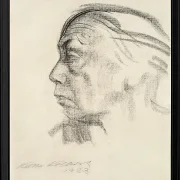Käthe Kollwitz – Selbstbildnis im Profil nach links 1923 | Giclée Kunstdruck gerahmt