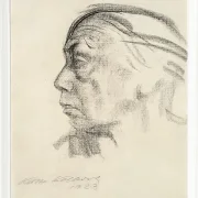 Käthe Kollwitz – Selbstbildnis im Profil nach links 1923 | Giclée Kunstdruck gerahmt