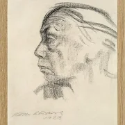 Käthe Kollwitz – Selbstbildnis im Profil nach links 1923 | Giclée Kunstdruck gerahmt