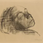 Käthe Kollwitz – Selbstbildnis mit geschlossenen Augen 1909 | Giclée Kunstdruck gerahmt