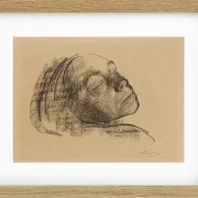 Käthe Kollwitz – Selbstbildnis mit geschlossenen Augen 1909 | Giclée Kunstdruck gerahmt