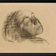 Käthe Kollwitz – Selbstbildnis mit geschlossenen Augen 1909 | Giclée Kunstdruck gerahmt
