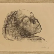 Käthe Kollwitz – Selbstbildnis mit geschlossenen Augen 1909 | Giclée Kunstdruck gerahmt