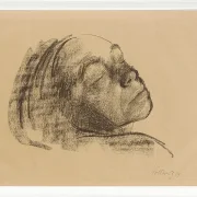 Käthe Kollwitz – Selbstbildnis mit geschlossenen Augen 1909 | Giclée Kunstdruck gerahmt