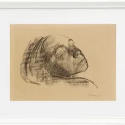 Käthe Kollwitz – Selbstbildnis mit geschlossenen Augen 1909 | Giclée Kunstdruck gerahmt
