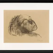 Käthe Kollwitz – Selbstbildnis mit geschlossenen Augen 1909 | Giclée Kunstdruck gerahmt